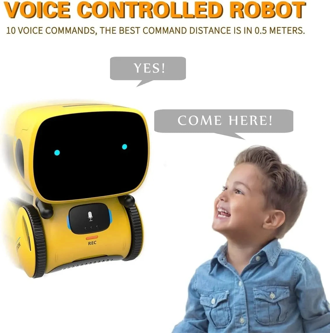 Emo Robot Smart Robots Dance Voice Command Sensor, Singing, Dancing, Repeating Robot Toy for Kids Boys and Girls Talkking Robots