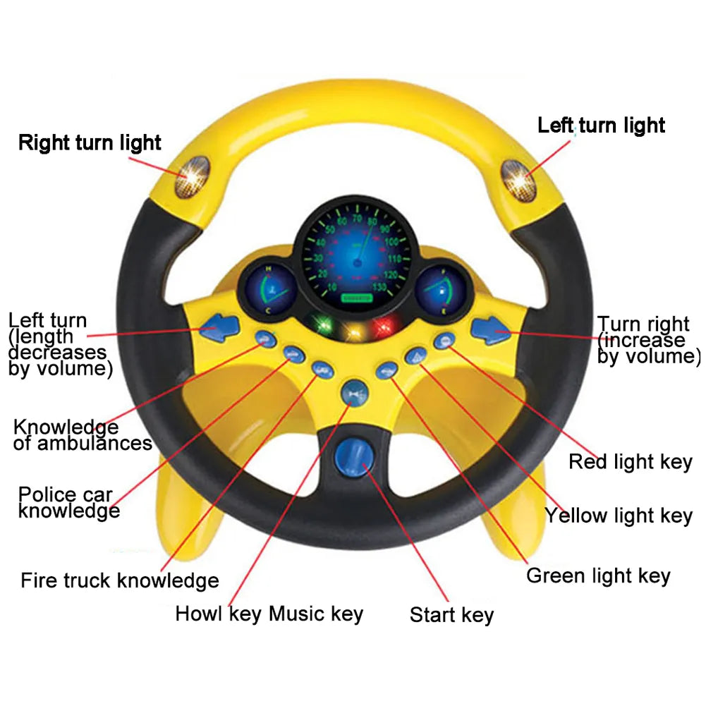 Toy Car Wheel Kids Baby Interactive Toys Children Steering Wheel With Light Sound Simulation Driving Car Toy Education Toy Gift